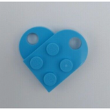 Medium Azure Heart Necklace - Custom LEGO Jewelry