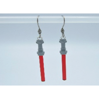 Red Lightsaber Earrings - Custom LEGO Jewelry