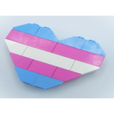 Trans Pride Heart Pin - Custom LEGO Jewelry