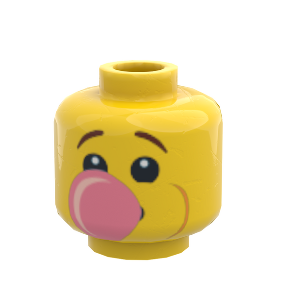 B3 Customs® Boy Blowing Bubble Gum Minifig Head