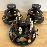 Round 3-Tier Minifigure Display Stand with Rainbow Bricks